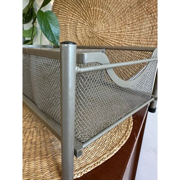 Mesh Metal Desk Organizer with 3 Compartments - Picture 2 of 12